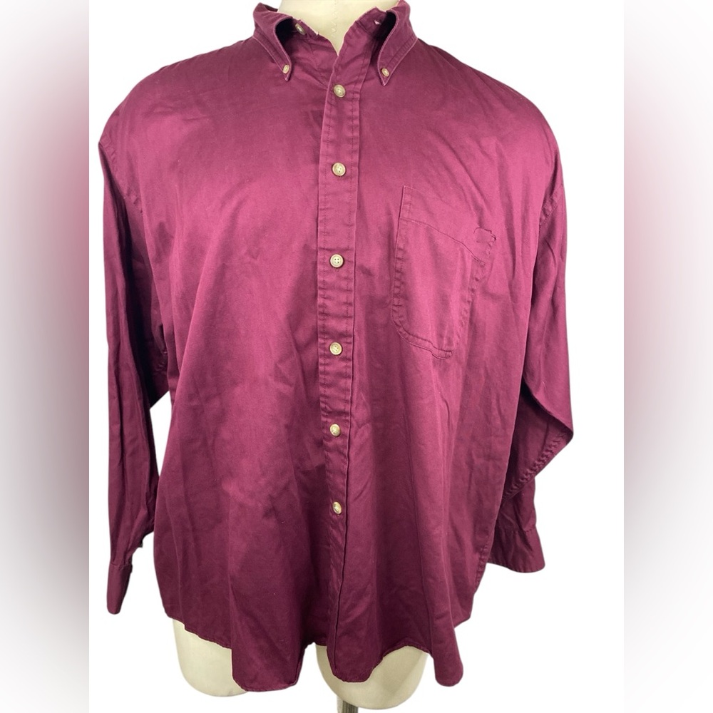 Van Heusen Peached Twill Long Sleeve Button Up Shirt Men’s 18-18 1/2 (2XL)